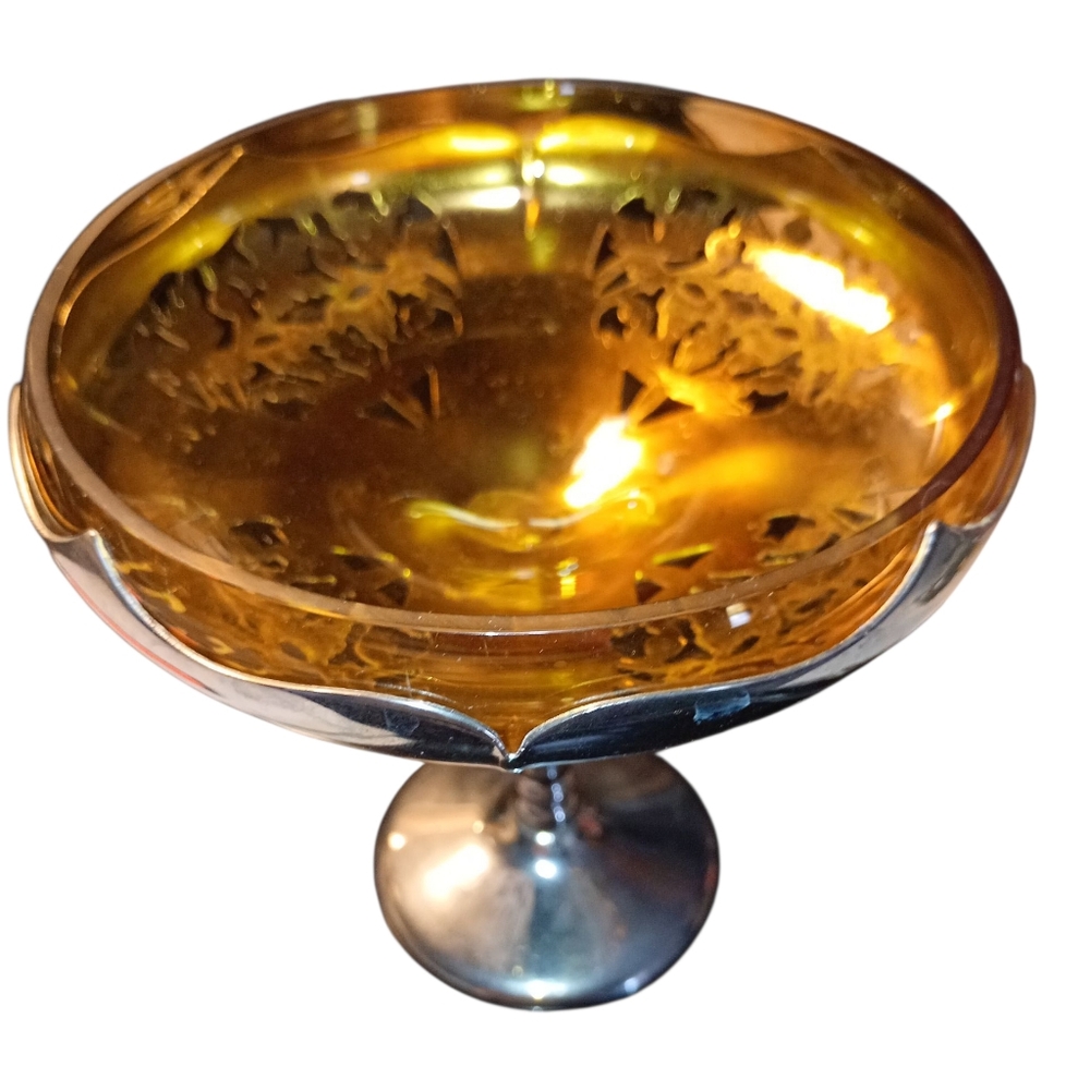 Farber Brothers Krome Kraft Glass Compote